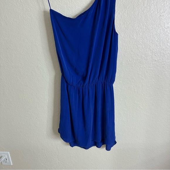 Michelle Mason Blue Silk One-Shoulder Dress size S - Picture 6 of 10